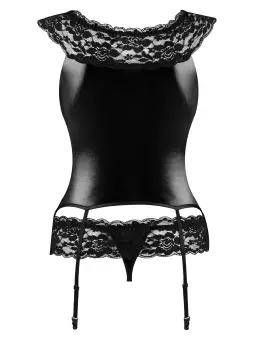 CORPETE E TANGA RAVEN SET PRETO BEAUTY NIGHT FASHION