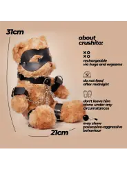 URSO DE PELÚCIA BONDAGE CRUSHITO PRETO 31CM CRUSHIOUS