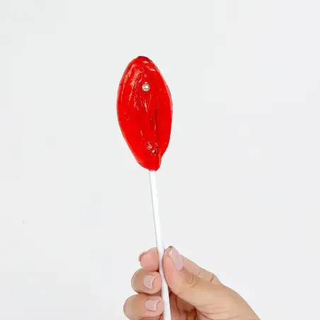 CHUPA-CHUPA DE GOMA EM FORMA DE VAGINA