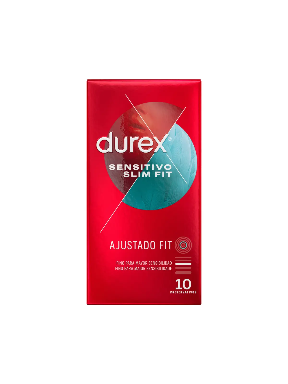 CAIXA COM 10 PRESERVATIVOS SENSITIVO SLIM FIT DUREX