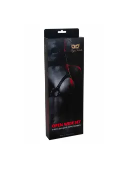 MORDAÇA COM ANEL E PINÇAS PARA MAMILOS OPEN WIDE SET ARGUS FETISH ARGUS TOYS