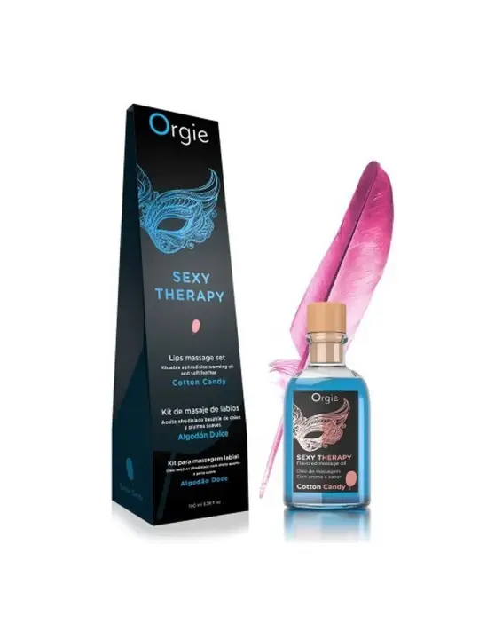 KIT DE MASSAGEM LIPS SEXY THERAPY ALGODÃO DOCE 100ML ORGIE