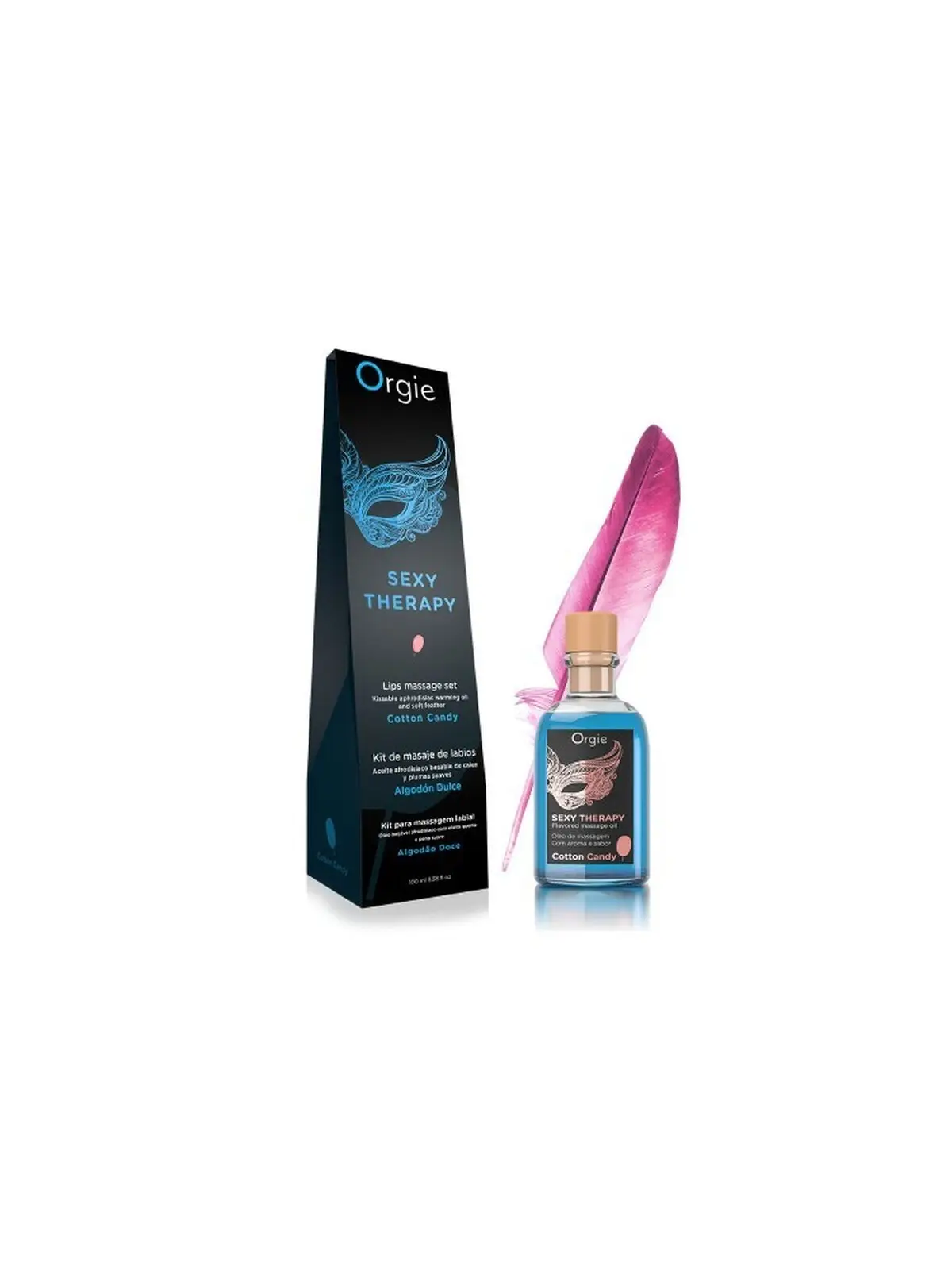 KIT DE MASSAGEM LIPS SEXY THERAPY ALGODÃO DOCE 100ML ORGIE