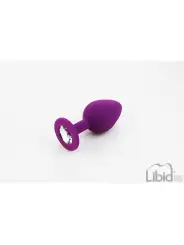 PLUG ANAL DE SILICONE COM JOIA ROXO CANDY LUST