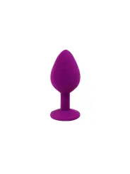 PLUG ANAL DE SILICONE COM JOIA ROXO CANDY LUST