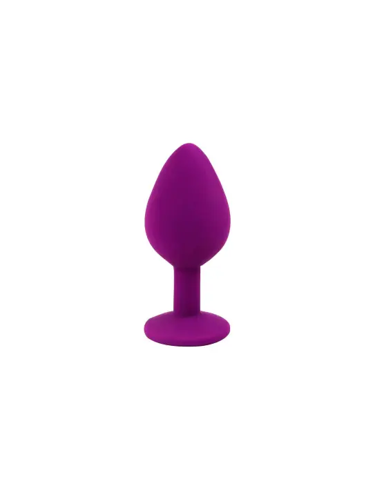 PLUG ANAL DE SILICONE COM JOIA ROXO CANDY LUST