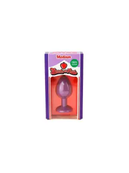 PLUG ANAL DE SILICONE COM JOIA ROXO CANDY LUST