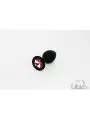 PLUG ANAL DE SILICONE PEQUENO COM JOIA PRETO CANDY LUST