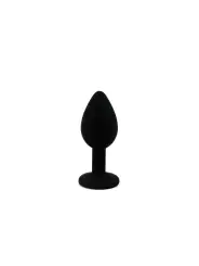 PLUG ANAL DE SILICONE PEQUENO COM JOIA PRETO CANDY LUST