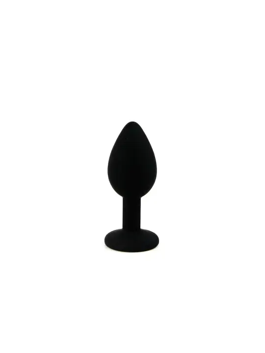 PLUG ANAL DE SILICONE PEQUENO COM JOIA PRETO CANDY LUST