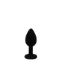 PLUG ANAL DE SILICONE PEQUENO COM JOIA PRETO CANDY LUST