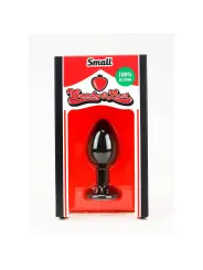 PLUG ANAL DE SILICONE PEQUENO COM JOIA PRETO CANDY LUST