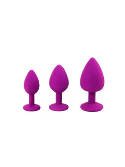 CONJUNTO DE JOIAS PARA TREINO ANAL ROXO CANDY LUST