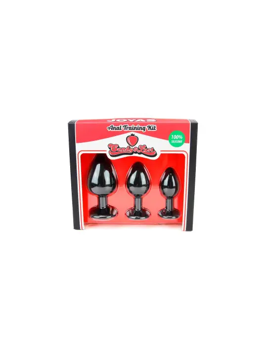 CONJUNTO DE JOIAS PARA TREINO ANAL PRETO CANDY LUST
