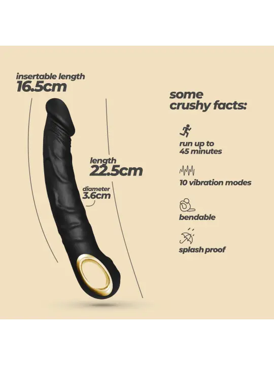 VIBRADOR FLEXÍVEL MAGNUS BEND PRETO CRUSHIOUS