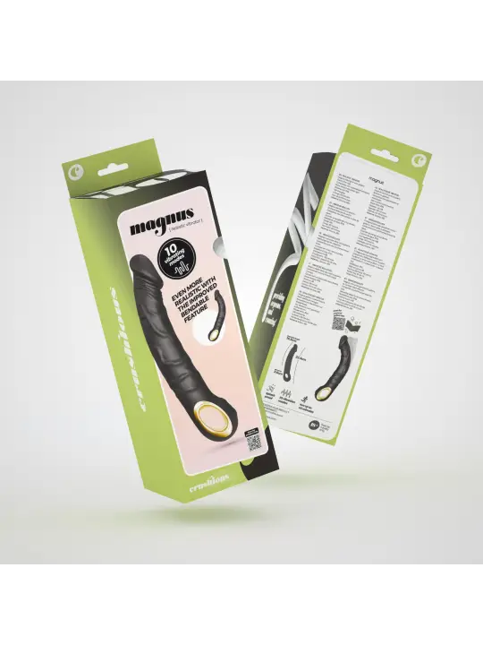 VIBRADOR FLEXÍVEL MAGNUS BEND PRETO CRUSHIOUS