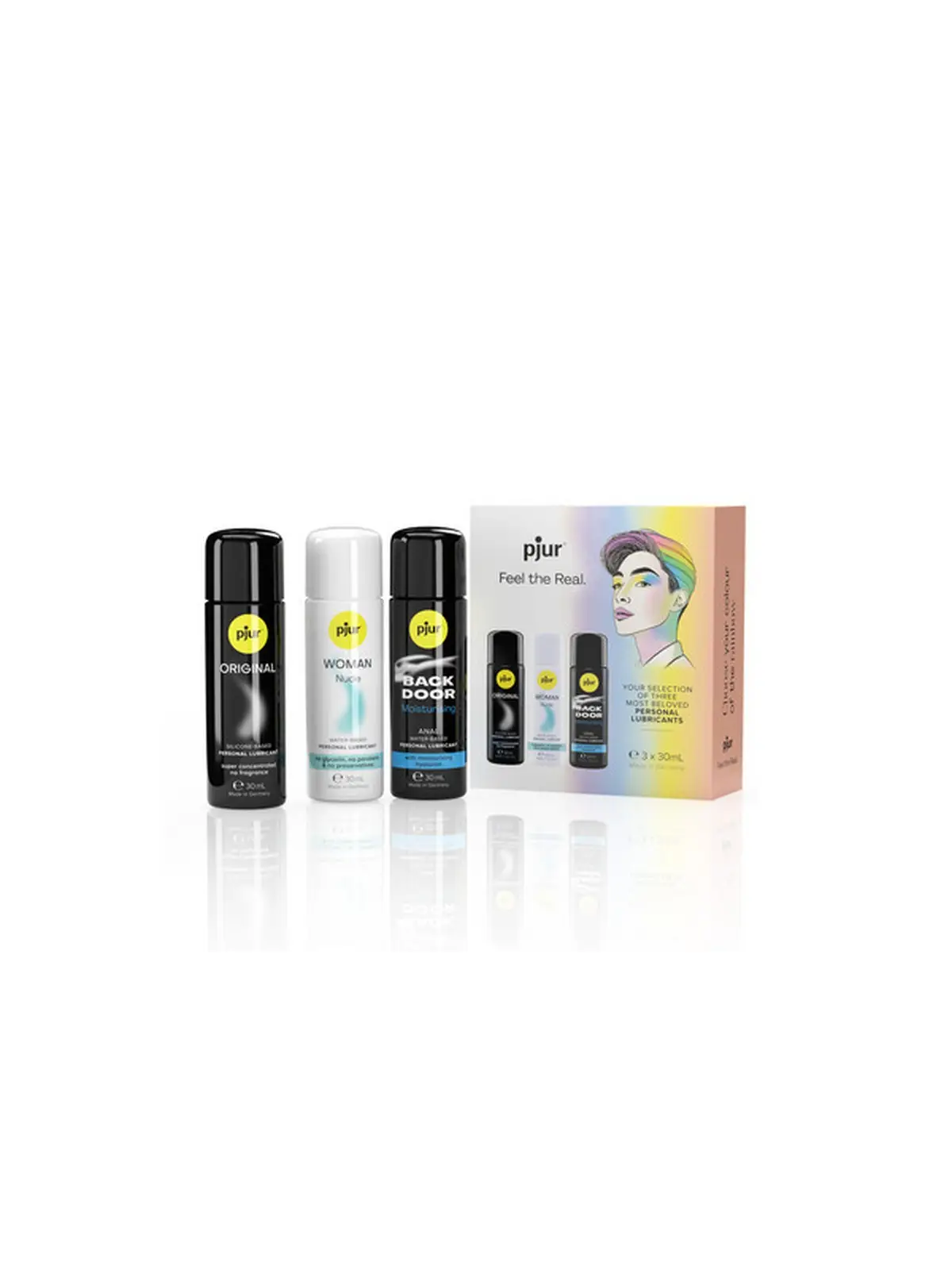 CONJUNTO DE LUBRIFICANTES PJUR PRIDE BOX - 3 X 30 ML