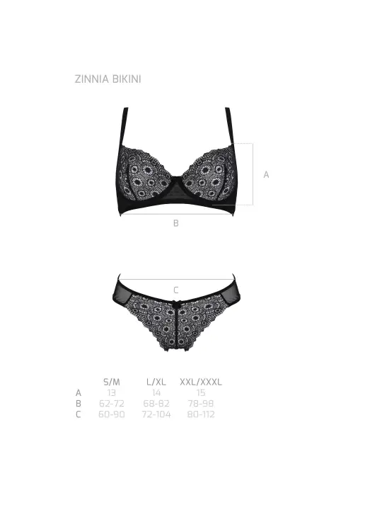 CONJUNTO DE 2 PEÇAS ZINNIA BIKINI PRETO ECO PASSION