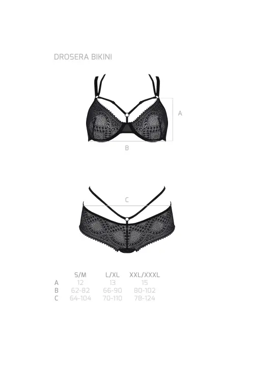 CONJUNTO DE 2 PEÇAS DROSERA BIKINI PRETO ECO COLLECTION PASSION