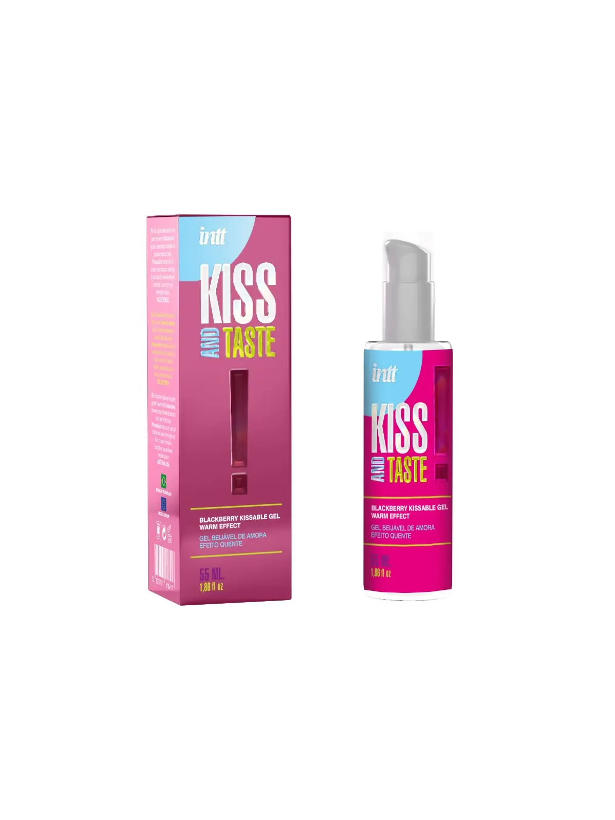 GEL BEIJÁVEL COM EFEITO CALOR KISS AND TASTE AROMA AMORA INTT 55ML