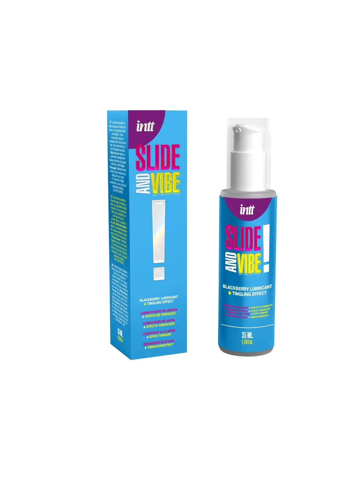 LUBRIFICANTE À BASE DE ÁGUA COM VIBRAÇÃO SLIDE AND VIBE 35ML INTT