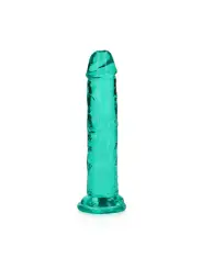 DILDO STRAIGHT REALISTIC CRYSTAL CLEAR 6 /14,5 CM VERDE REALROCK