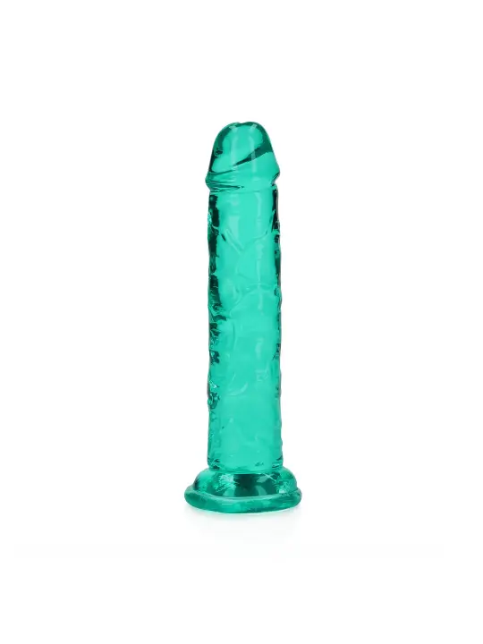 DILDO STRAIGHT REALISTIC CRYSTAL CLEAR 6 /14,5 CM VERDE REALROCK