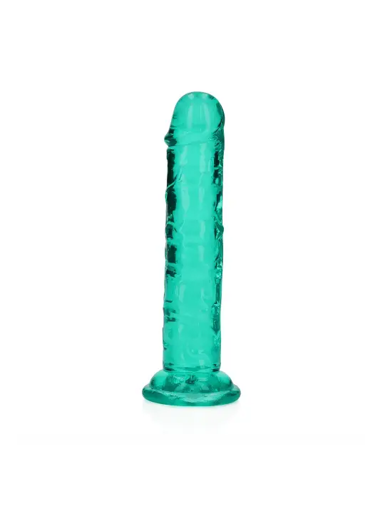 DILDO STRAIGHT REALISTIC CRYSTAL CLEAR 6 /14,5 CM VERDE REALROCK