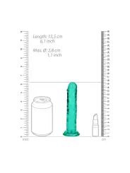 DILDO STRAIGHT REALISTIC CRYSTAL CLEAR 6 /14,5 CM VERDE REALROCK
