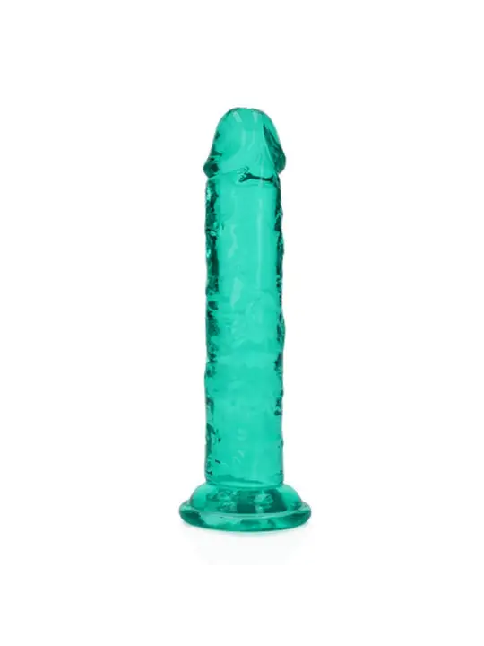DILDO STRAIGHT REALISTIC CRYSTAL CLEAR 6 /14,5 CM VERDE REALROCK
