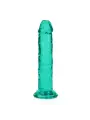 DILDO STRAIGHT REALISTIC CRYSTAL CLEAR 6 /14,5 CM VERDE REALROCK