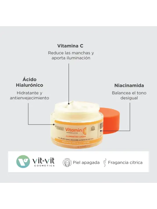 CREME DIÁRIO ILUMINADOR VITAMIN C 50ML VIT VIT COSMETICS