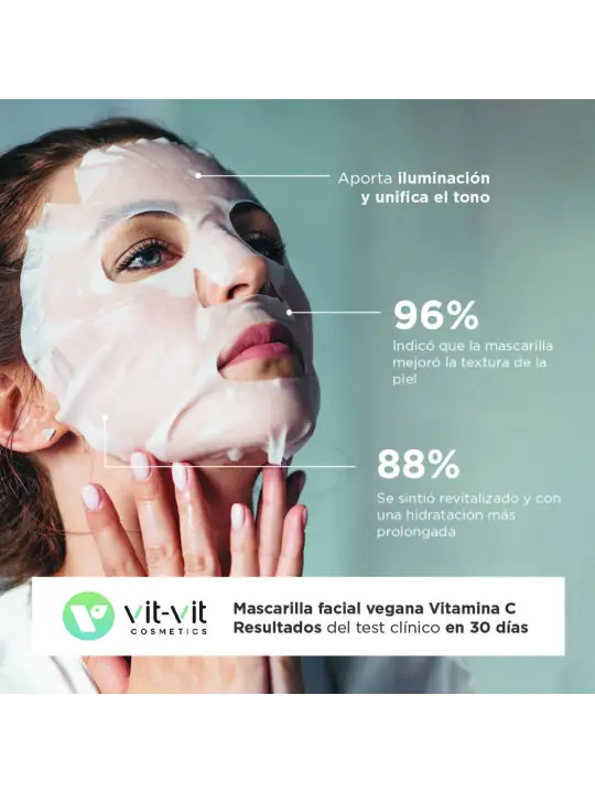 MÁSCARA DE TECIDO FACIAL VITAMIN C VIT VIT COSMETICS 20GR