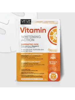 MÁSCARA DE TECIDO FACIAL VITAMIN C VIT VIT COSMETICS 20GR