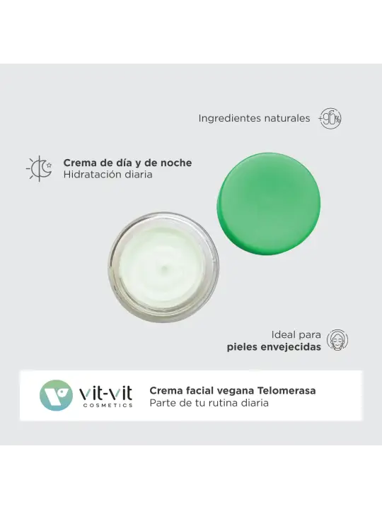 CREME DIÁRIO REJUVENESCEDOR TELOMERASE BOOSTER 50ML VIT VIT COSMETICS