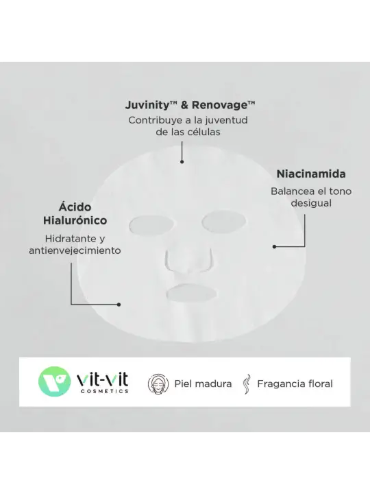 MÁSCARA DE TECIDO FACIAL TELOMERASE BOOSTER VIT VIT COSMETICS 20GR