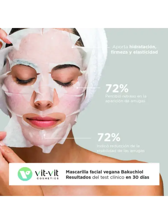 MÁSCARA DE TECIDO FACIAL ANTI-IDADE BAKUCHIOL VIT VIT COSMETICS 20GR