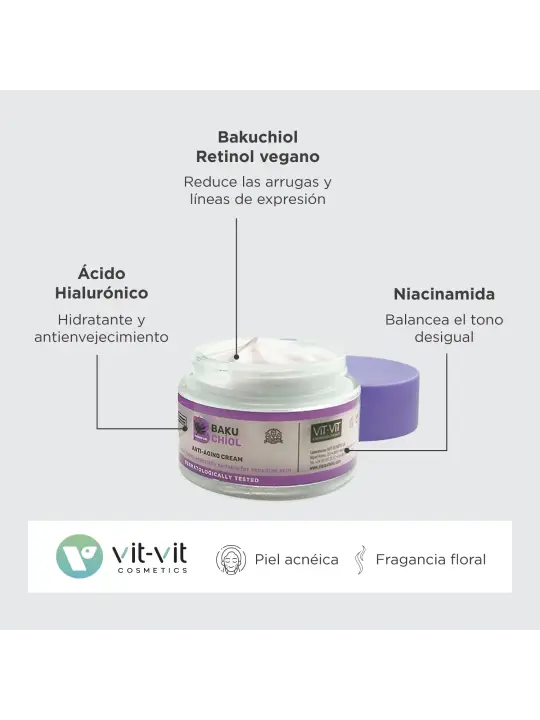CREME DIÁRIO BAKUCHIOL ANTI-AGING VIT VIT COSMETICS 50ML