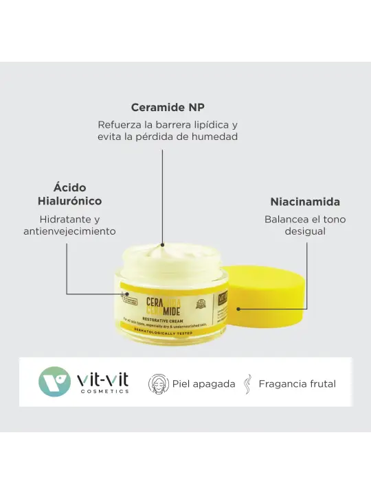CREME DIÁRIO CERAMIDE RESTORATIVE VIT VIT COSMETICS 50ML