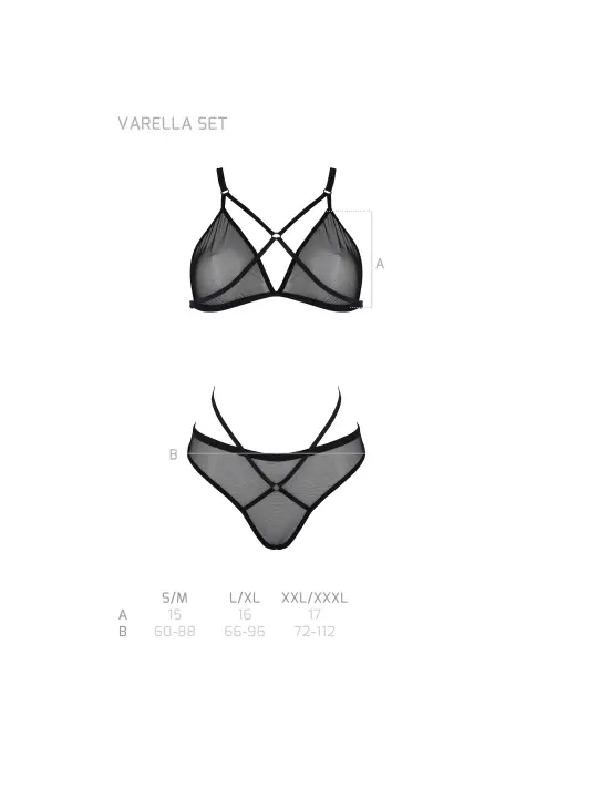CONJUNTO DE 2 PEÇAS VARELLA PRETO ECO PASSION