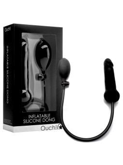 DILDO INSUFLÁVEL DONG DE SILICONE OUCH! PRETO