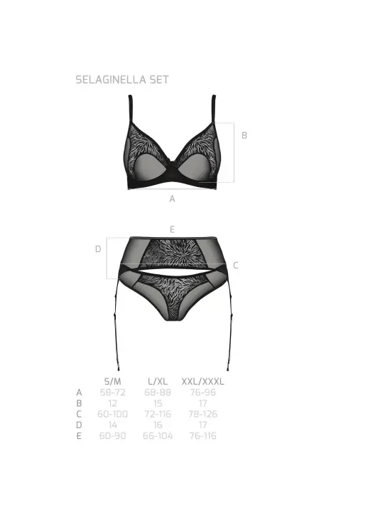 CONJUNTO DE 3 PEÇAS SELAGINELLA PRETO ECO COLLECTION PASSION