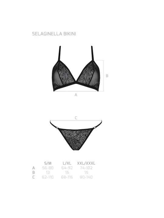 CONJUNTO DE 2 PEÇAS SELAGINELLA BIKINI PRETO ECO COLLECTION PASSION