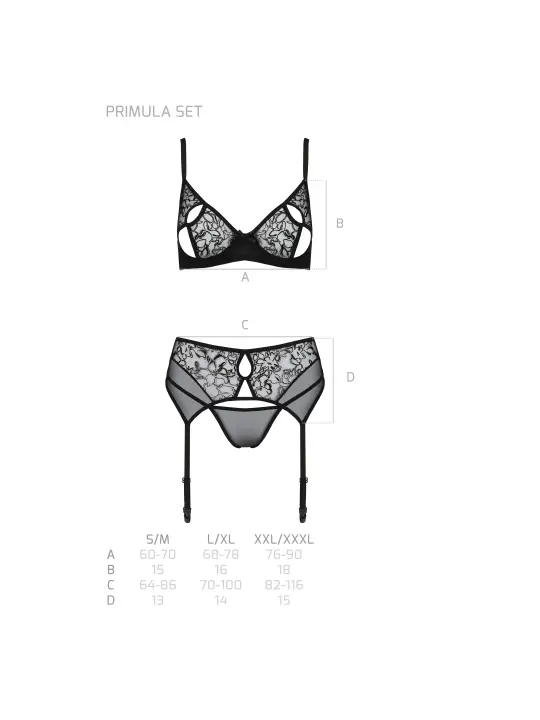 CONJUNTO DE 3 PEÇAS PRIMULA PRETO ECO COLLECTION PASSION