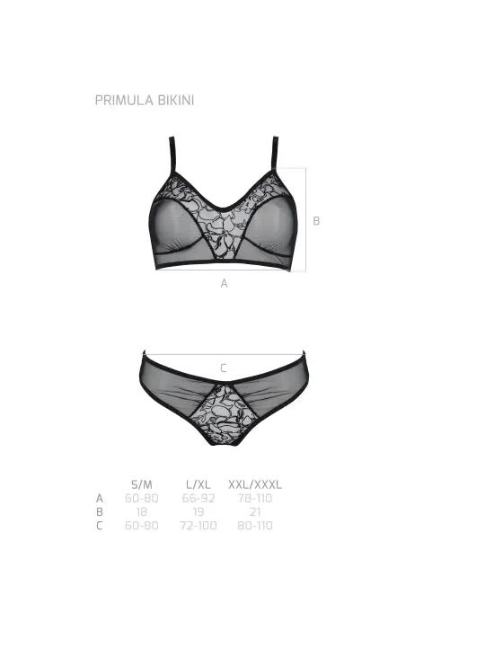 CONJUNTO DE 2 PEÇAS PRIMULA BIKINI PRETO ECO COLLECTION PASSION 