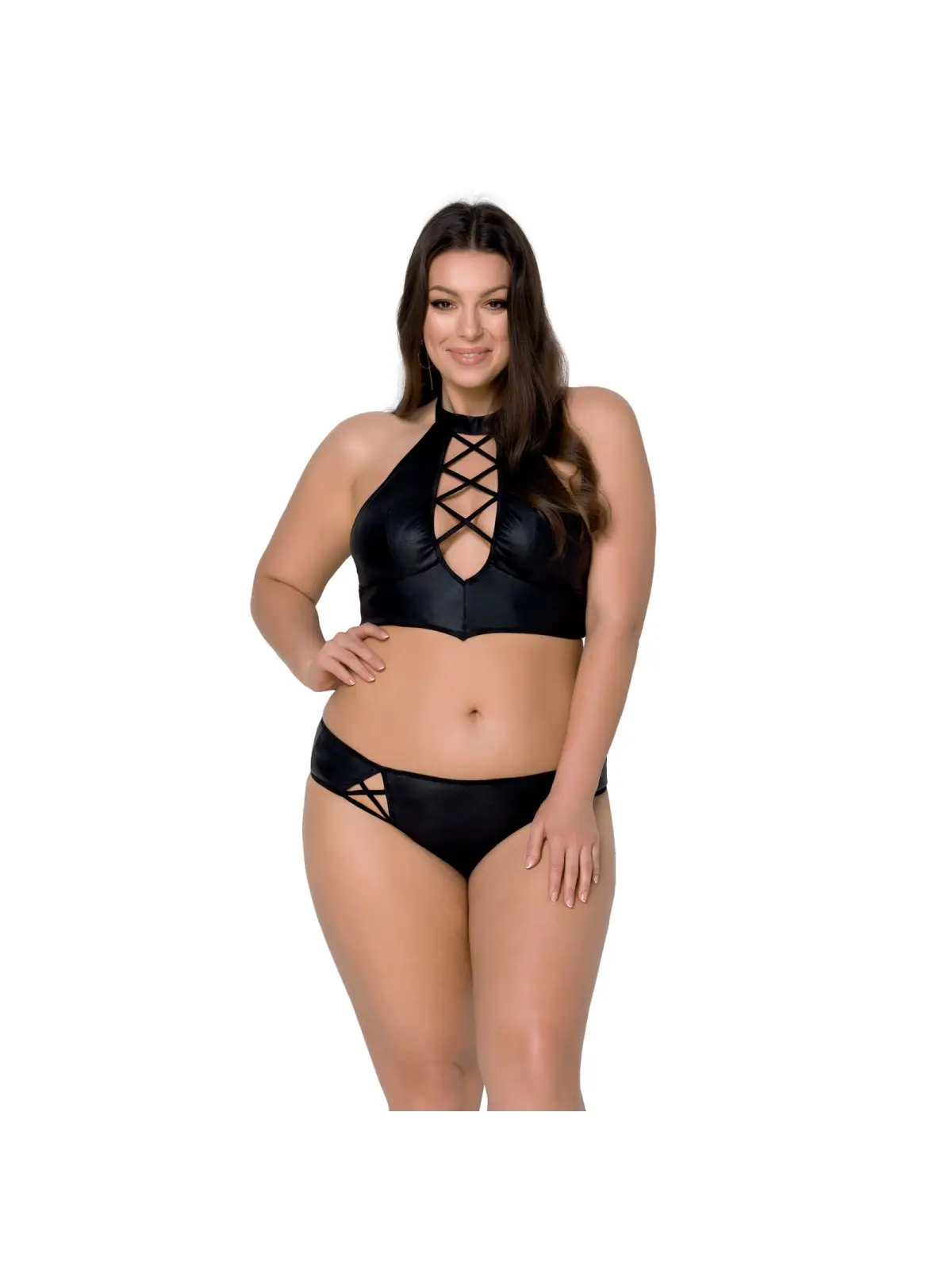 CONJUNTO DE 2 PEÇAS NANCY BIKINI PRETO TAMANHO QUEEN PASSION