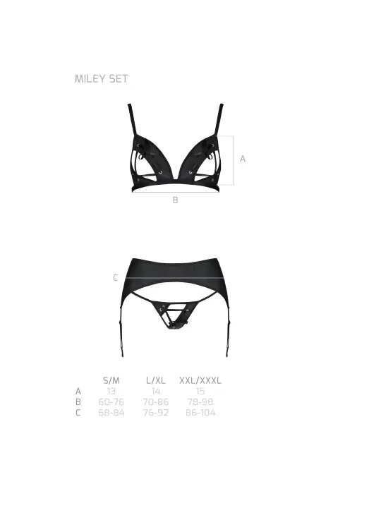 CONJUNTO DE 3 PEÇAS MILEY PRETO PASSION 