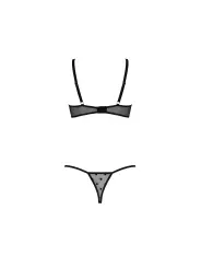 CONJUNTO DE 2 PEÇAS COM SUTIÃ ABERTO MARINA PRETO DEVIL COLLECTION PASSION
