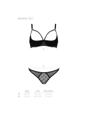 CONJUNTO DE 2 PEÇAS COM SUTIÃ ABERTO MARINA PRETO DEVIL COLLECTION PASSION