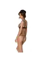 CONJUNTO DE 2 PEÇAS COM SUTIÃ ABERTO MARINA BEGE DEVIL COLLECTION PASSION
